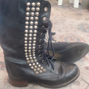 Steve Madden Black Studded Combat Boots